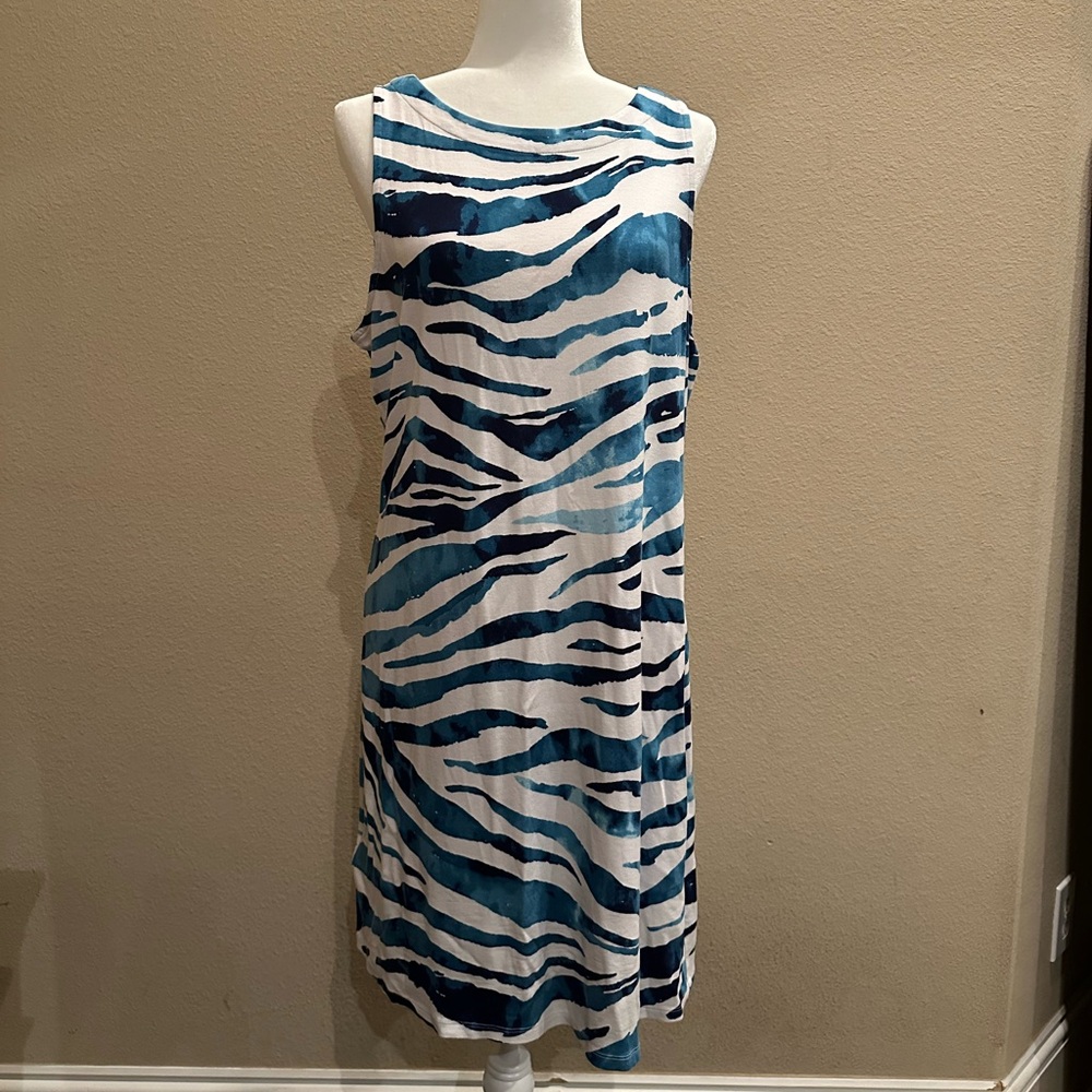 Tommy Bahama Darcy Sheath Dress, Sleeveless with back zipper, EUC, Size XL